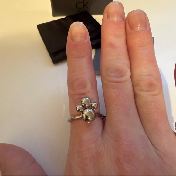 NWT Calvin Klein Liquid Bubble Dangle Stainless Steal Fidget Spinner Ring NIB - Picture 12 of 14